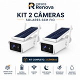 Kit 2 Câmeras de Segurança Externa IP Wifi HD com Energia solar